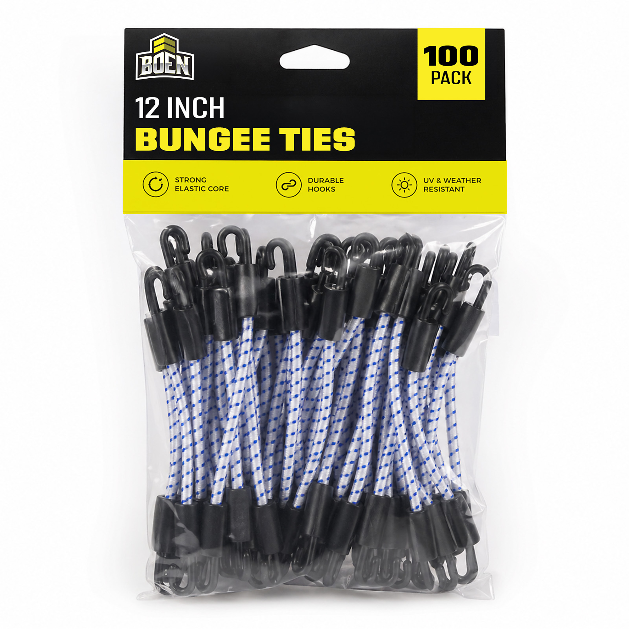 Boen 12 in, 100-Pack Bungee Ties
